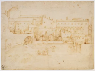 Ansicht der Kirche und des Klosters Santa Croce, Florenz